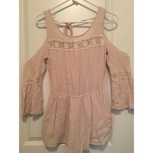 Cream Cold Shoulder Romper